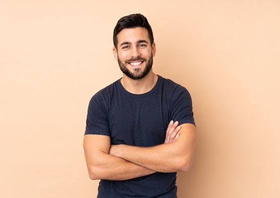 Man smiling with dental bonding in Lincoln