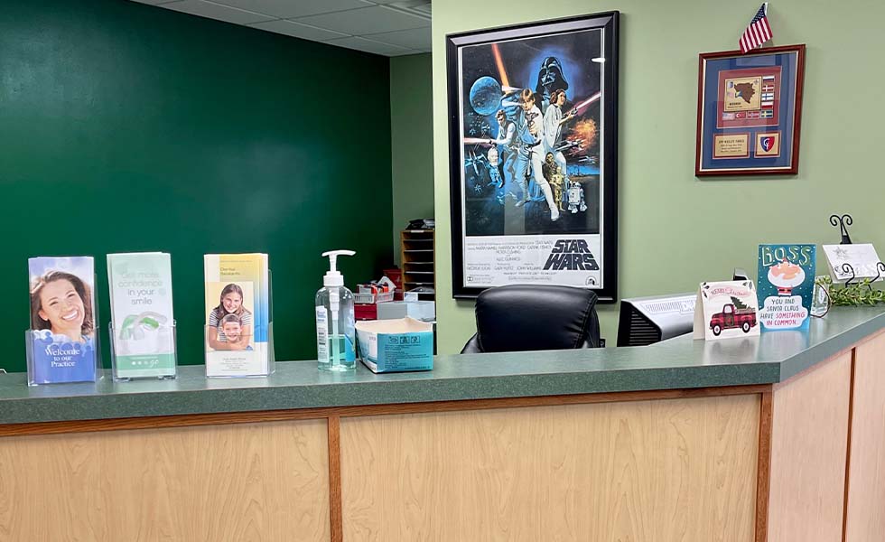 Dental office reception desk