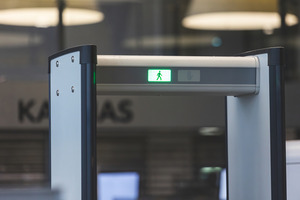 Close-up of metal detector at the airport